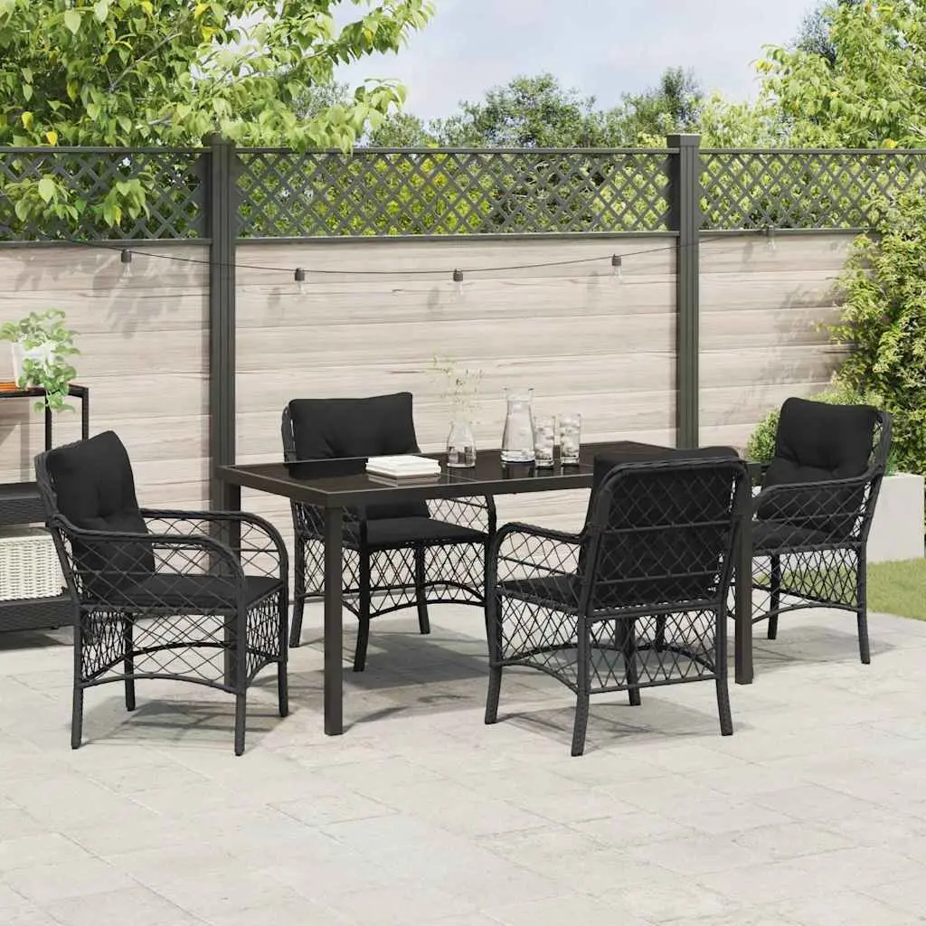 5 Piece Outdoor Dining Set with Durable Steel Frame