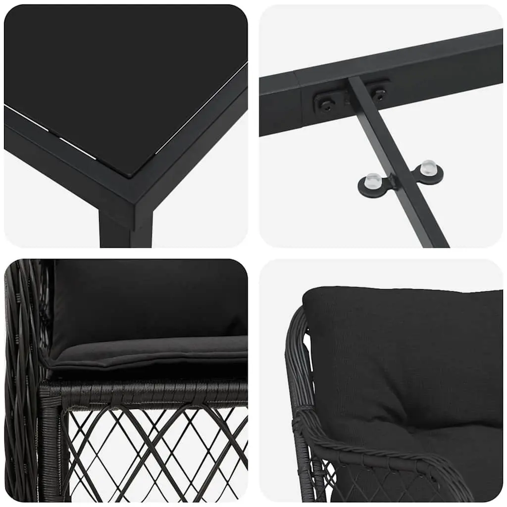 5 Piece Outdoor Dining Set with Durable Steel Frame