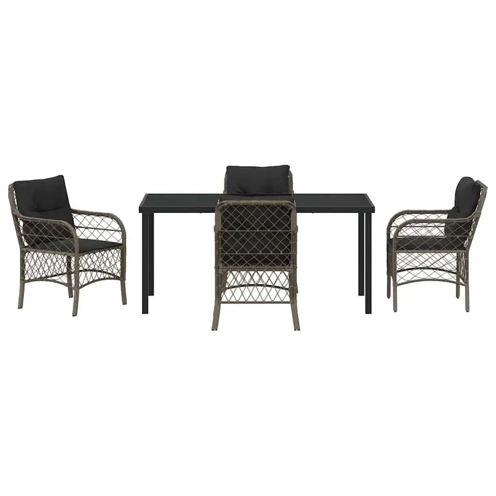 5-Piece Outdoor Dining Set in Grey Rattan