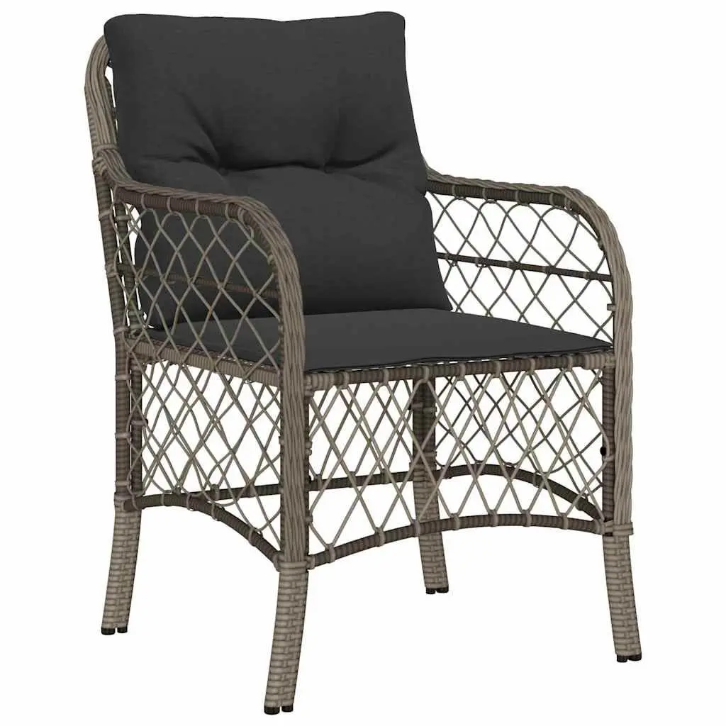 7 Piece Garden Dining Set with Grey Cushions