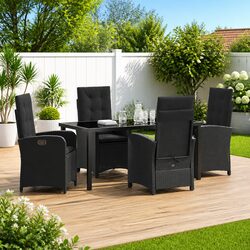 Durable 5-Piece Garden Dining Set with Cushions