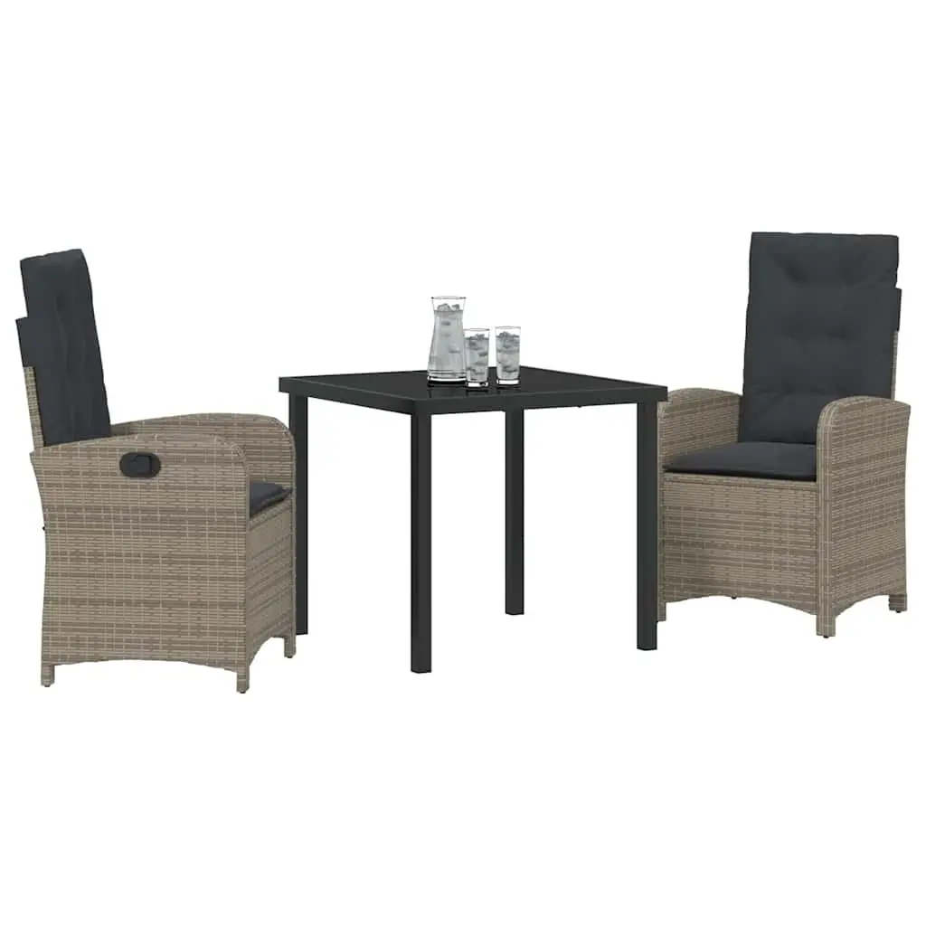 3 Piece Garden Dining Set with Cushions