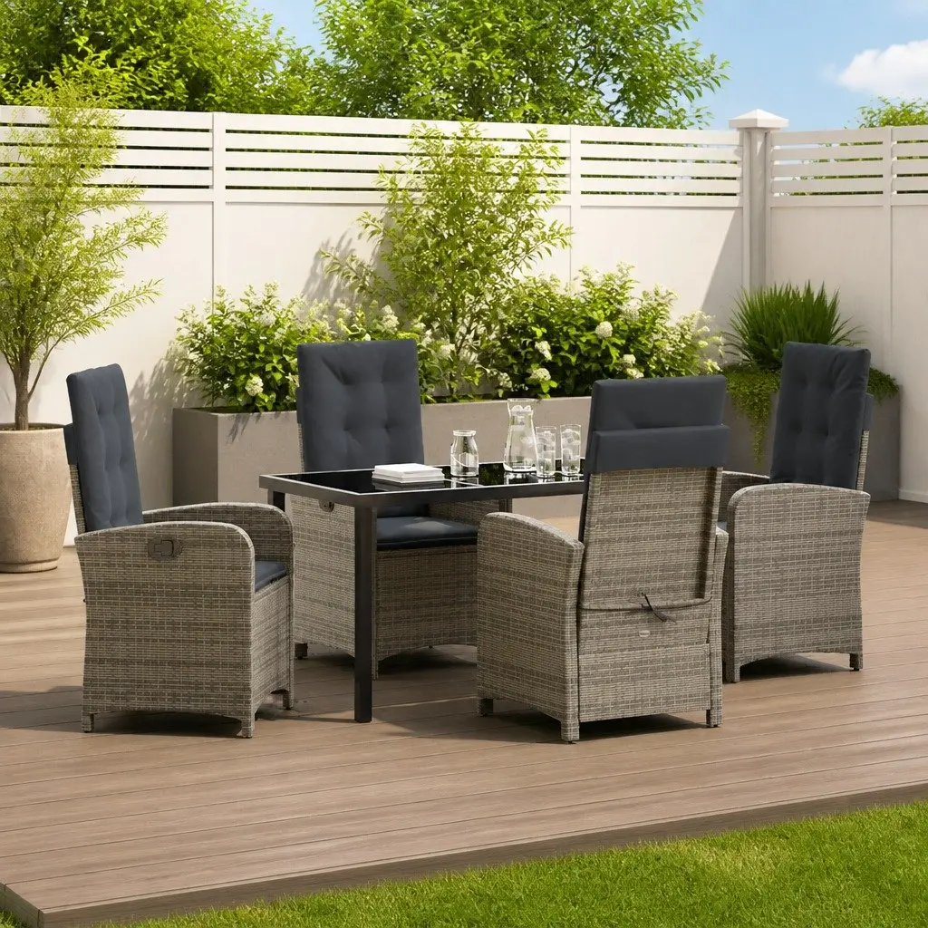 5-Piece Garden Dining Set with Cushions