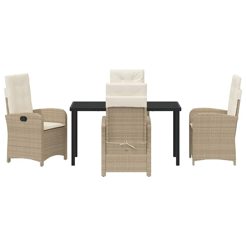 5-Piece Garden Dining Set with Cushions in Beige