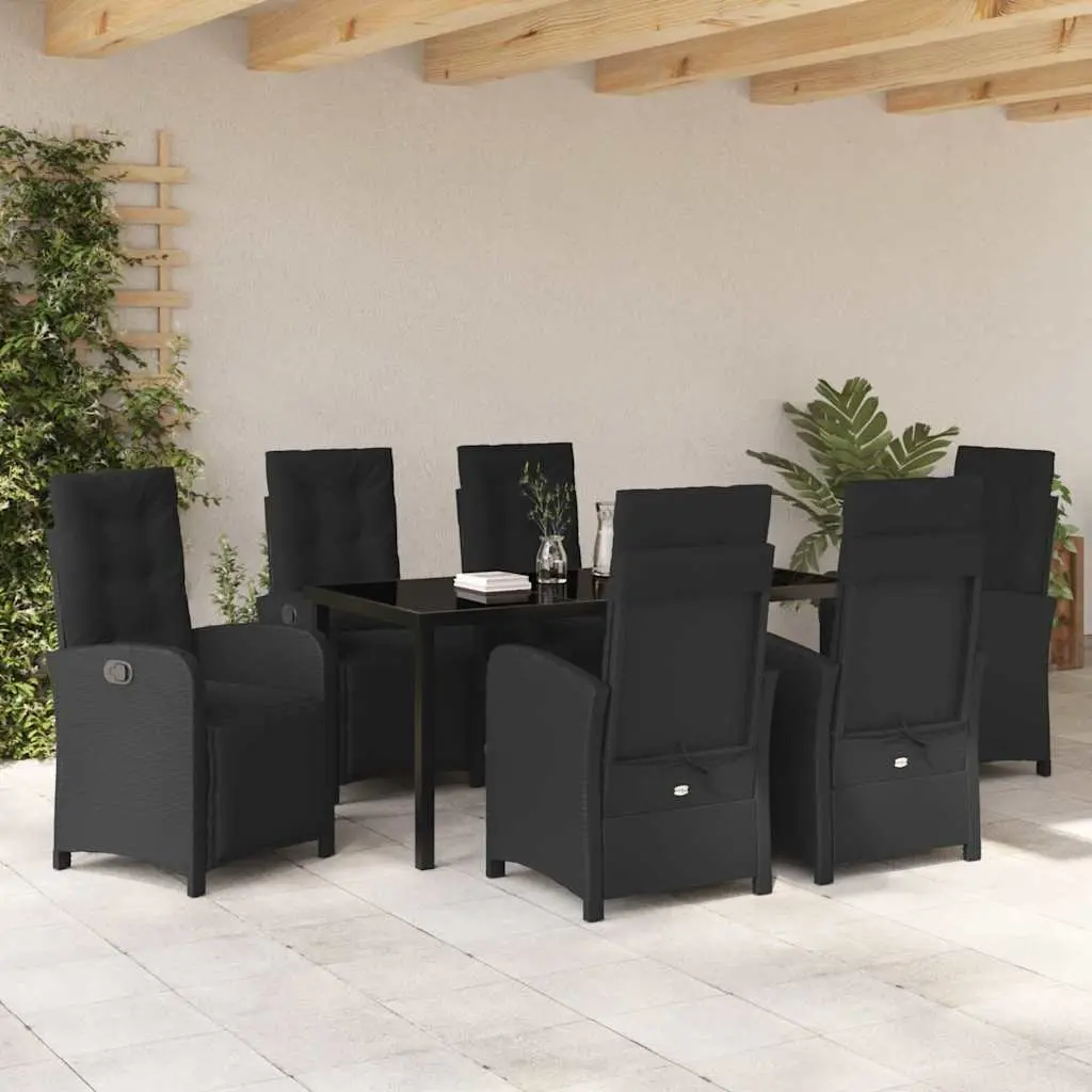 7 Piece Outdoor Dining Set with Glass Top