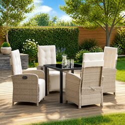 Stylish 5 Piece Outdoor Dining Set with Durable Frame