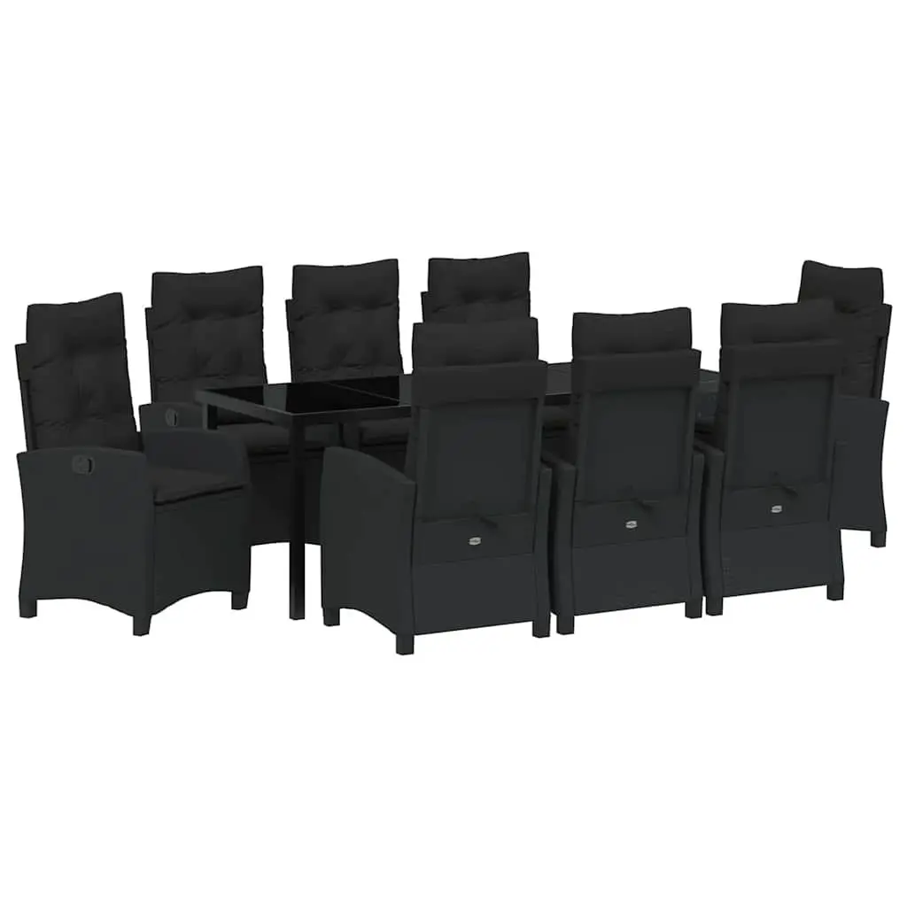 9-Piece Garden Dining Set with Glass Top