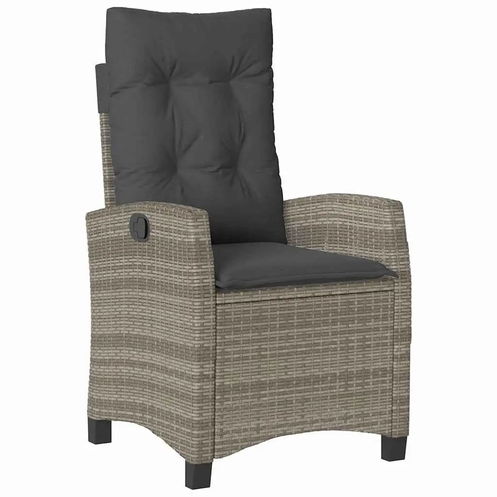 Grey 3-Piece Garden Dining Set with Cushions