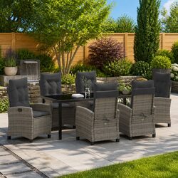 Stylish 7-Piece Grey Outdoor Dining Set for Patios