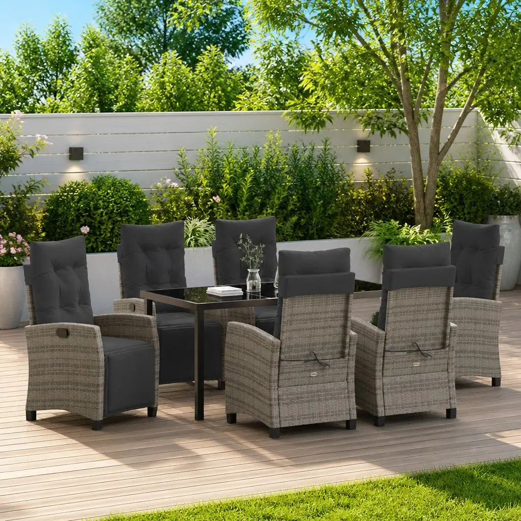 7-Piece Garden Dining Set in Grey