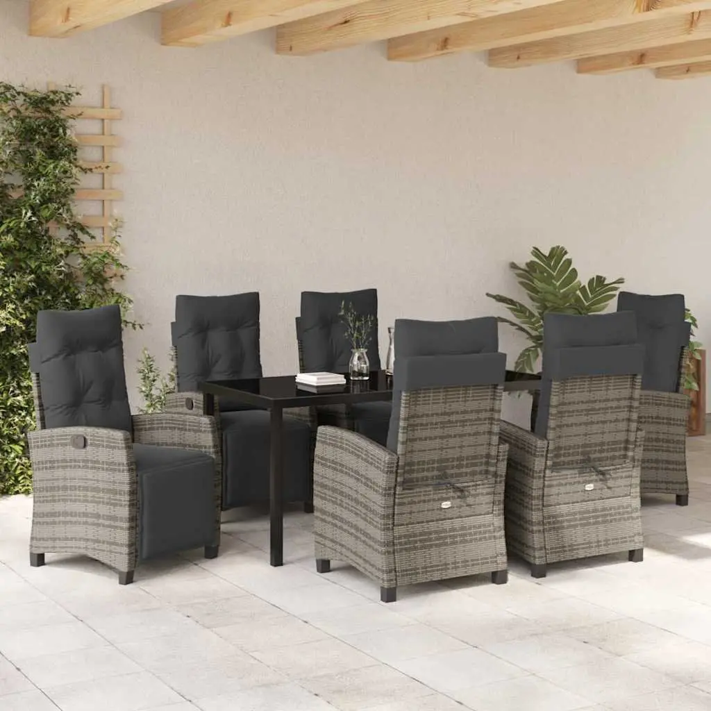 7-Piece Garden Dining Set in Grey