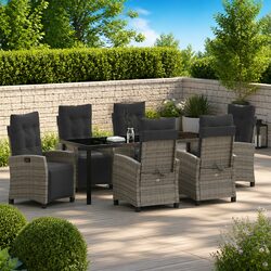 High-Quality 7-Piece Garden Dining Set in Grey
