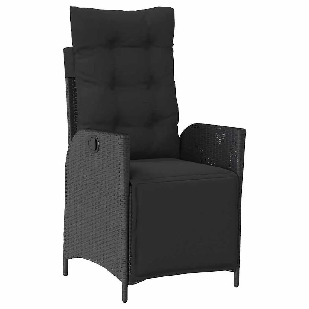 Outdoor Dining Set Poly Rattan 5 Piece Black Patio Furniture