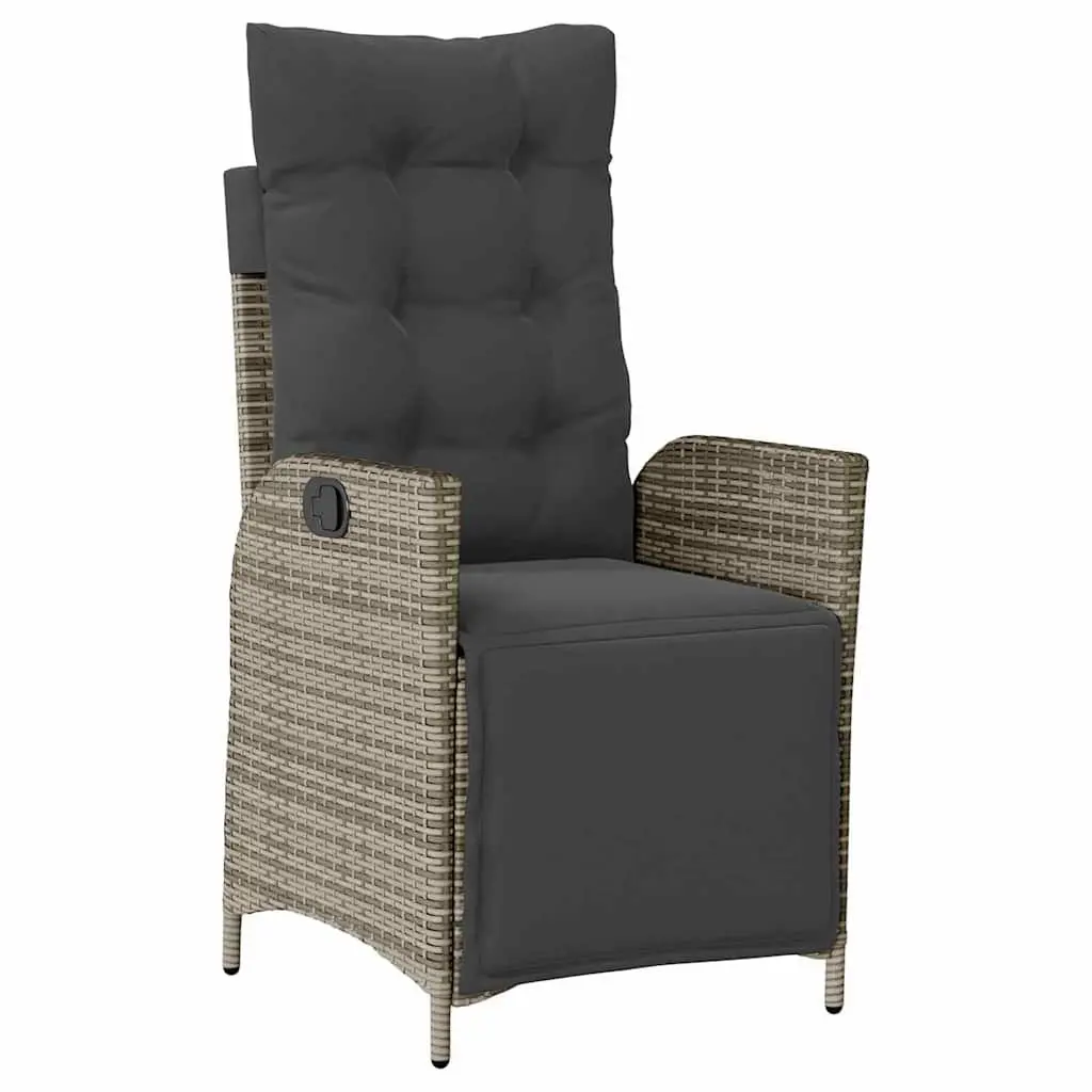 5-Piece Grey Poly Rattan Garden Dining Set