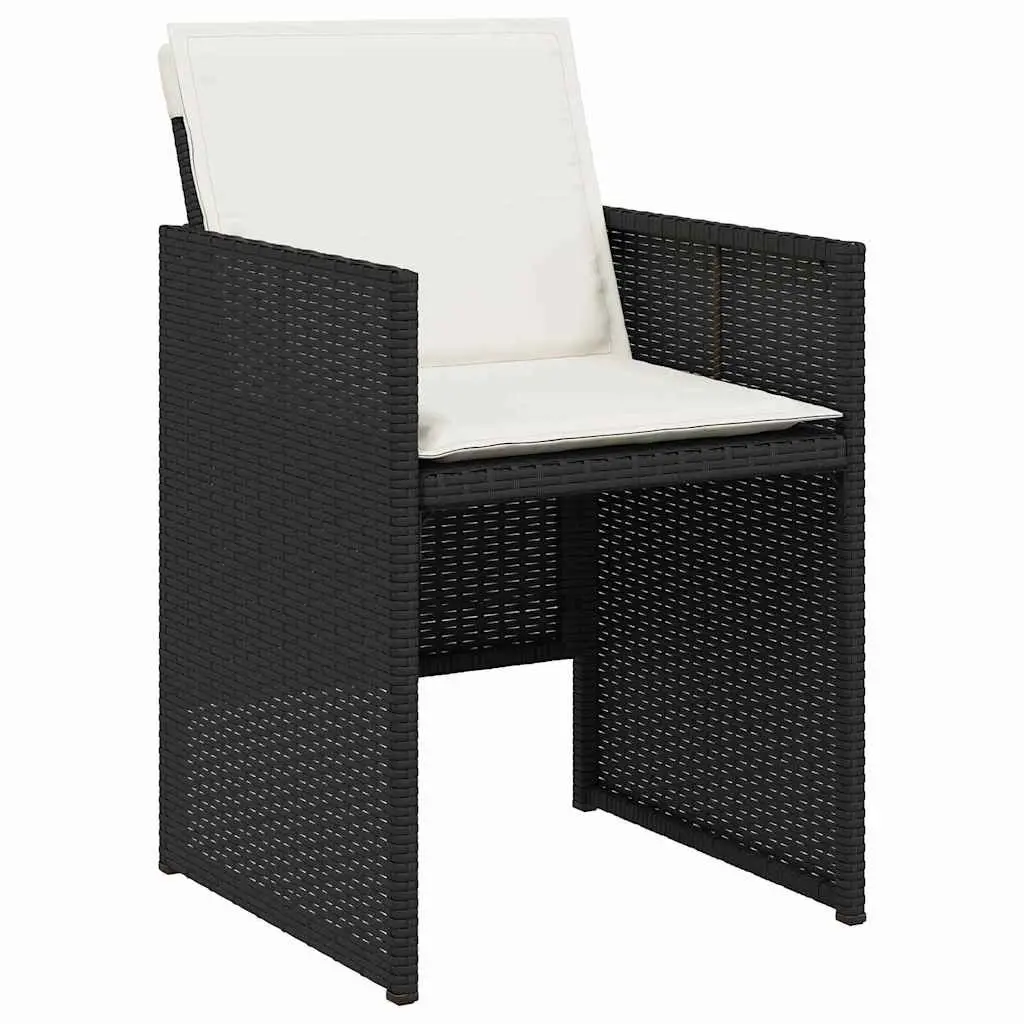 Garden Dining Set 5 Pieces Black Outdoor Furniture Table Chairs Patio Rattan