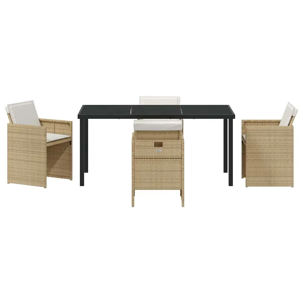 5-Piece Beige Outdoor Dining Set for Garden