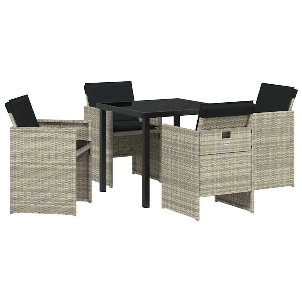 Light Grey 5-Piece Outdoor Dining Set for Garden