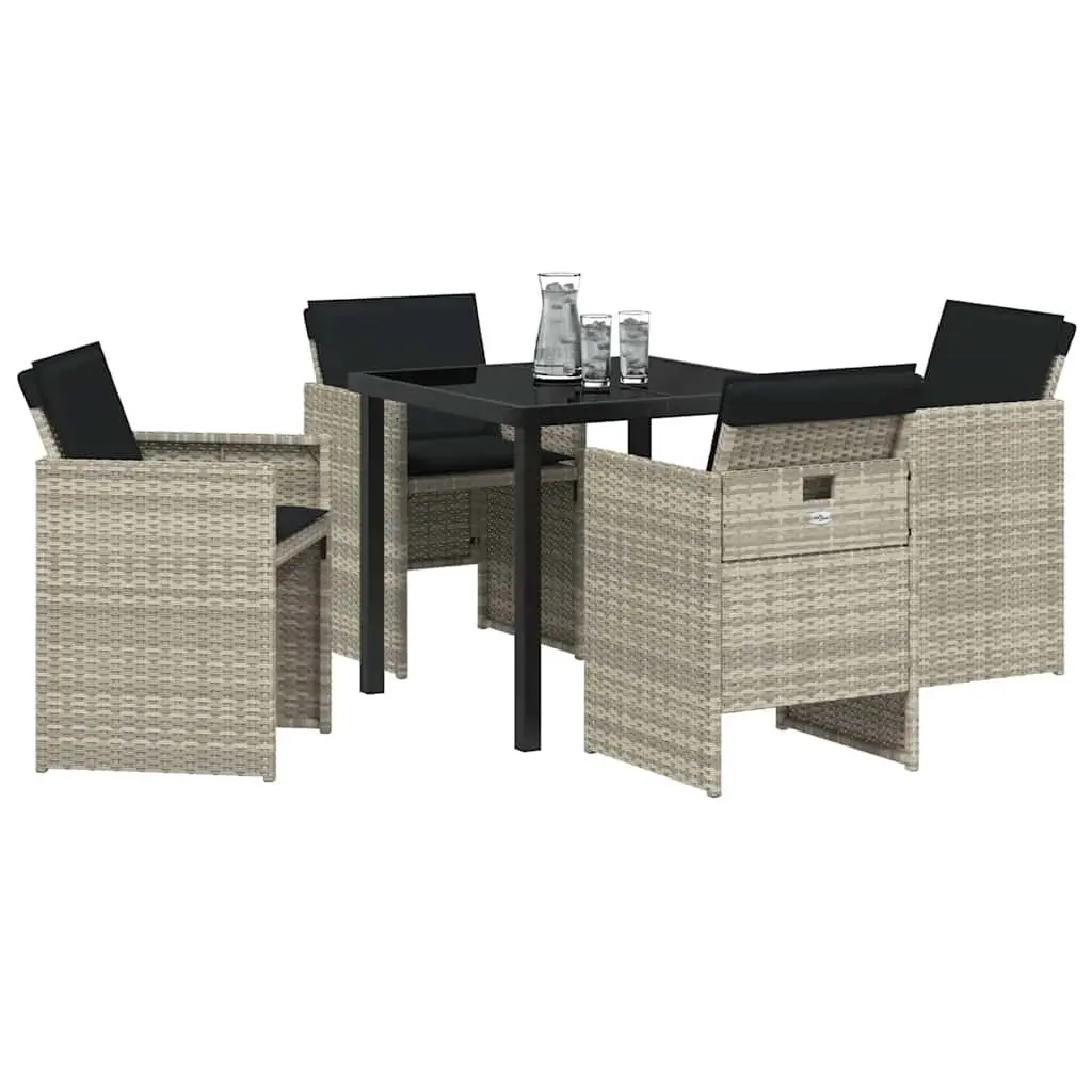 Light Grey 5-Piece Outdoor Dining Set for Garden