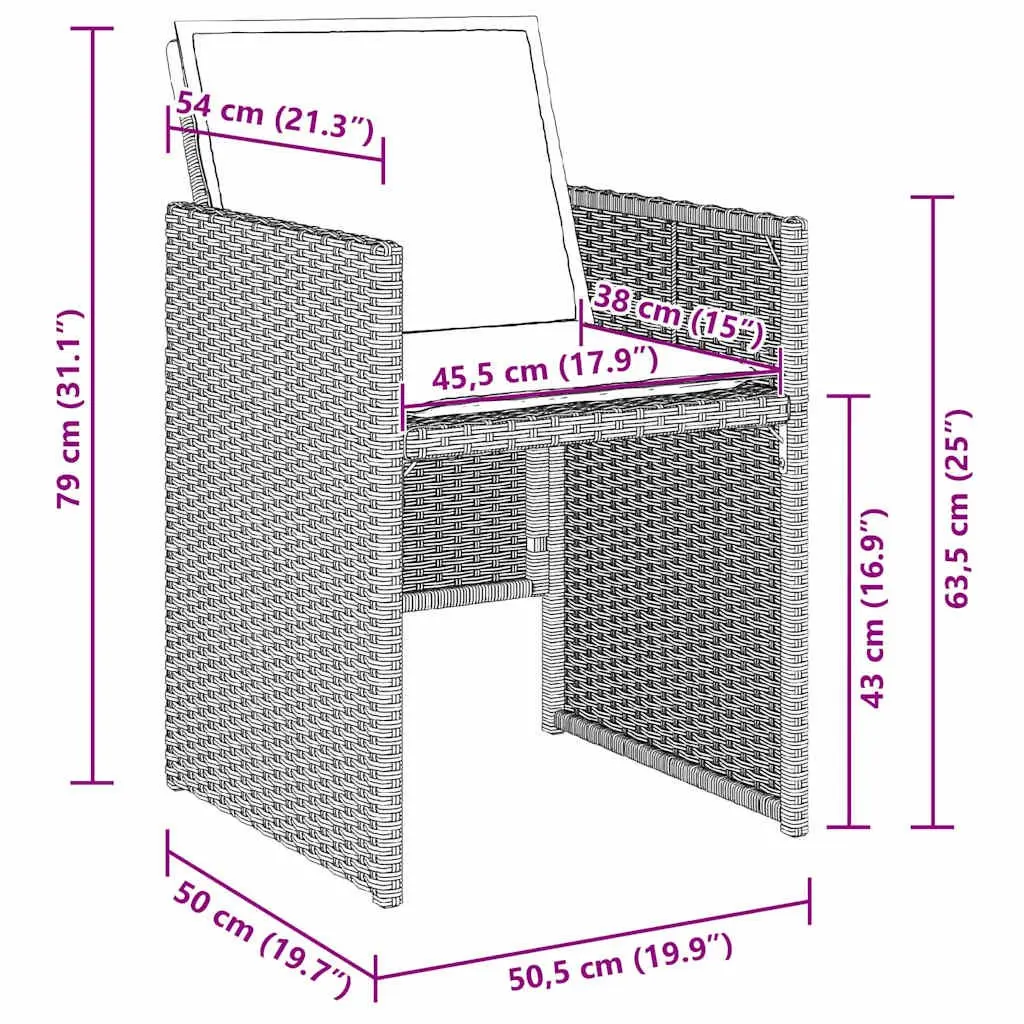 Light Grey 5-Piece Outdoor Dining Set for Garden