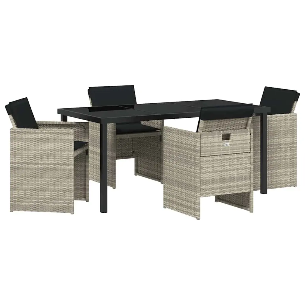 5 Piece Garden Dining Set in Light Grey