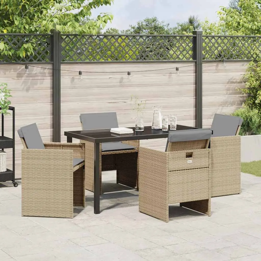 5-Piece Garden Dining Set in Beige