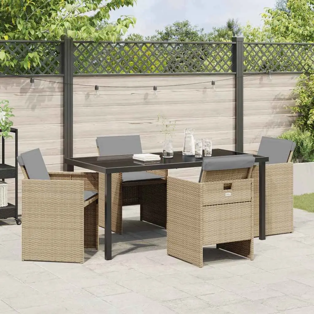5-Piece Garden Dining Set in Beige