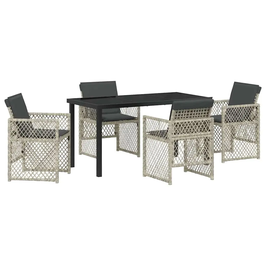 Light Grey 5-Piece Garden Dining Set for Outdoor Spaces
