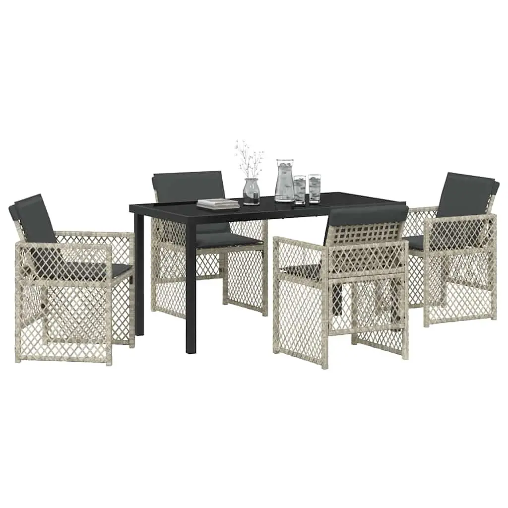 Light Grey 5-Piece Garden Dining Set for Outdoor Spaces