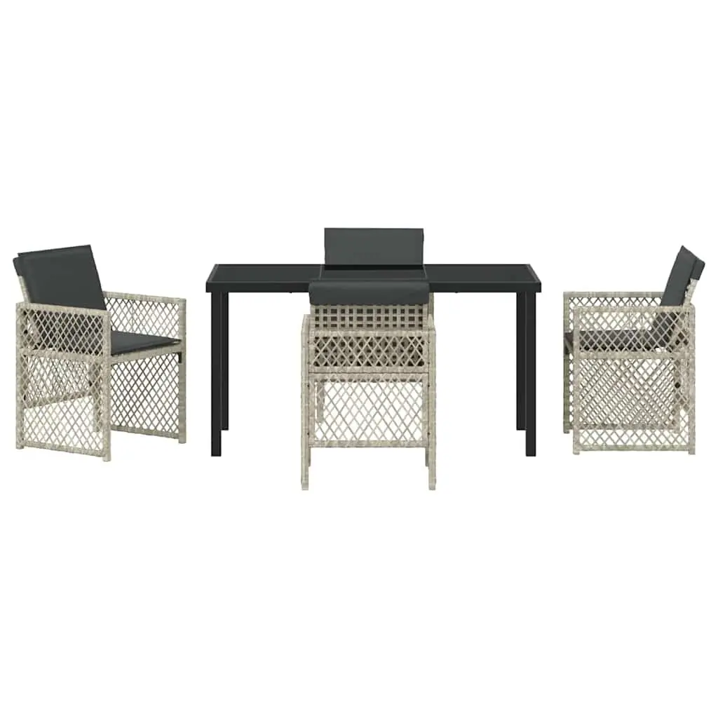 Light Grey 5-Piece Garden Dining Set for Outdoor Spaces