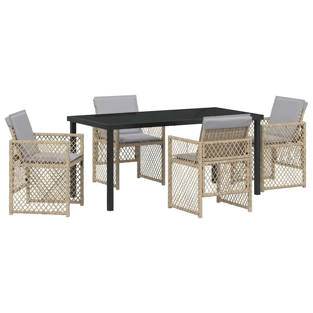 5-Piece Beige Outdoor Dining Set