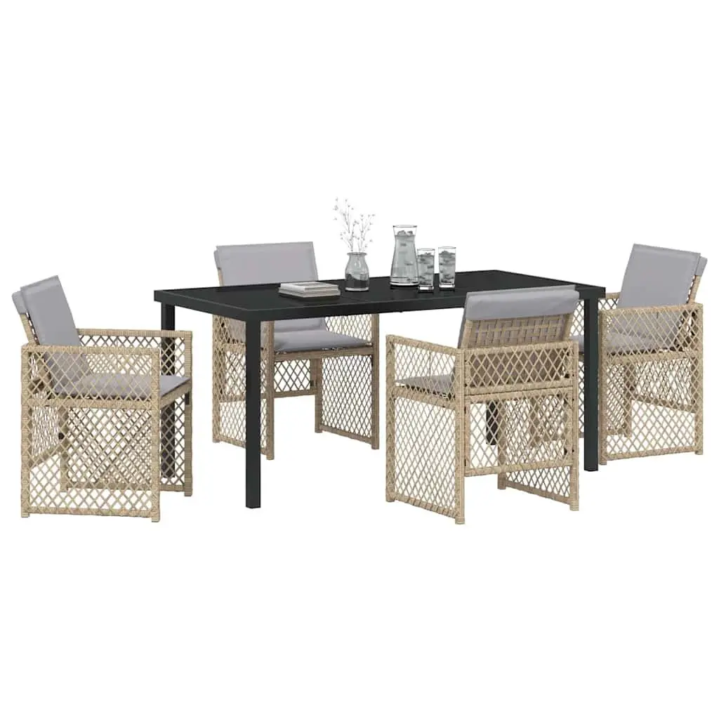 5-Piece Beige Outdoor Dining Set