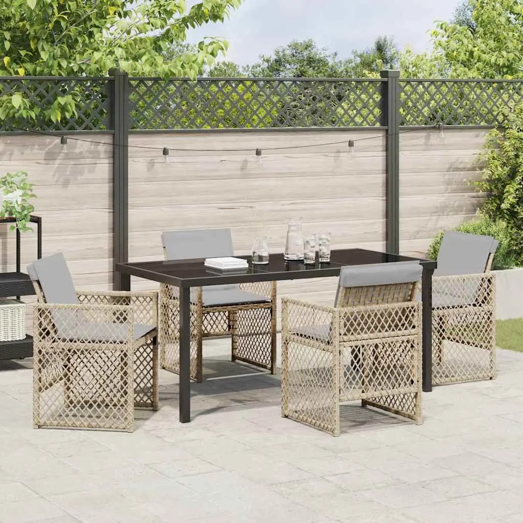 5-Piece Beige Outdoor Dining Set
