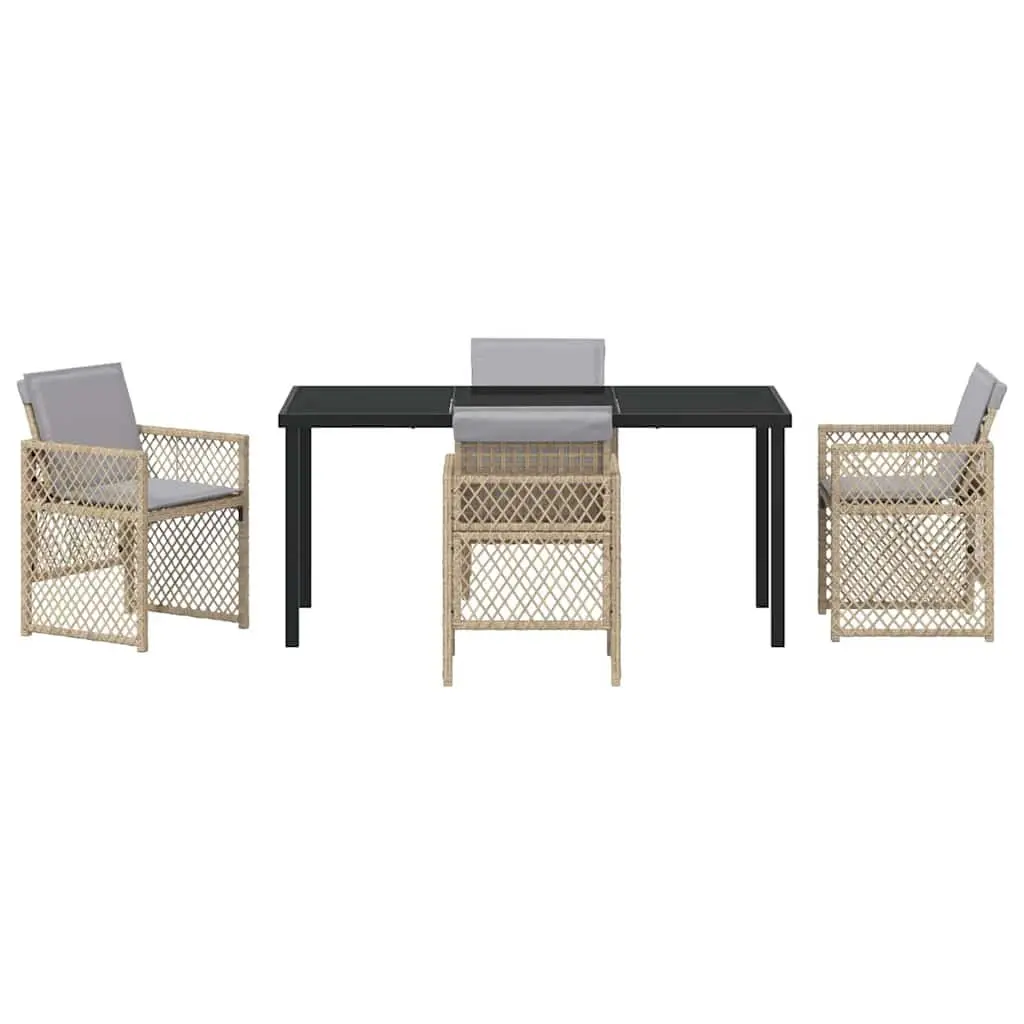 5-Piece Beige Outdoor Dining Set