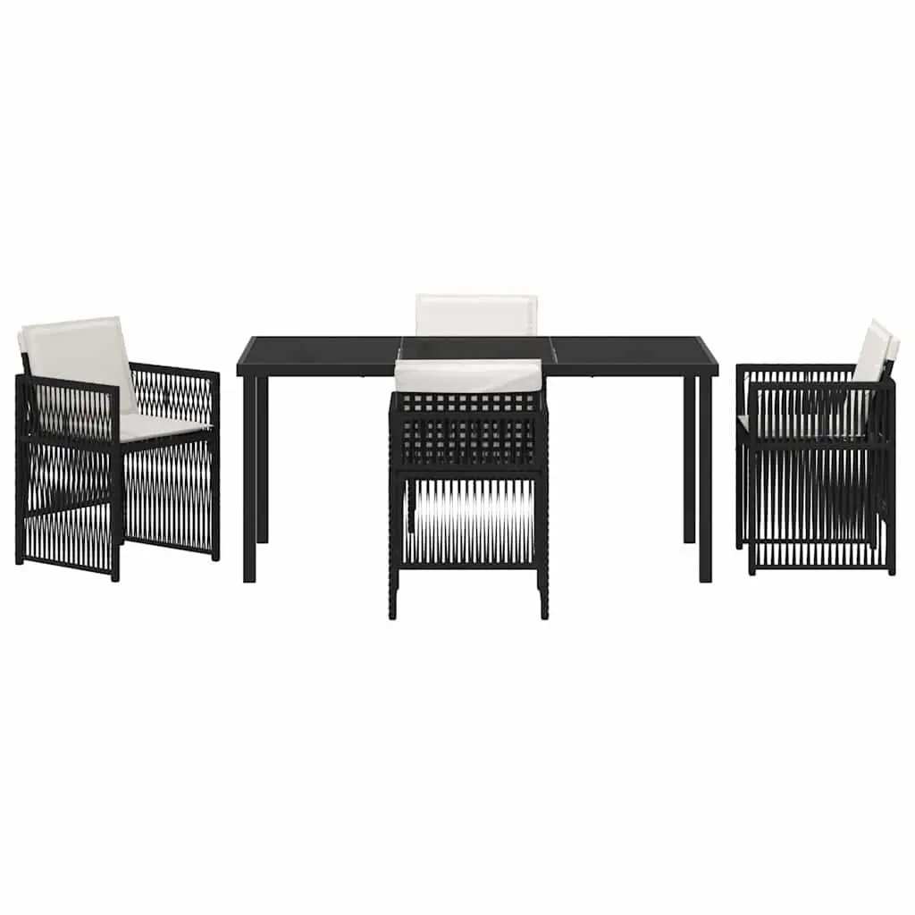 5-Piece Black Steel Garden Dining Set