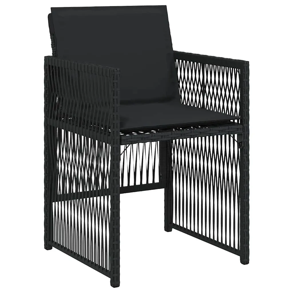 5-Piece Black Steel Outdoor Dining Set for Comfort