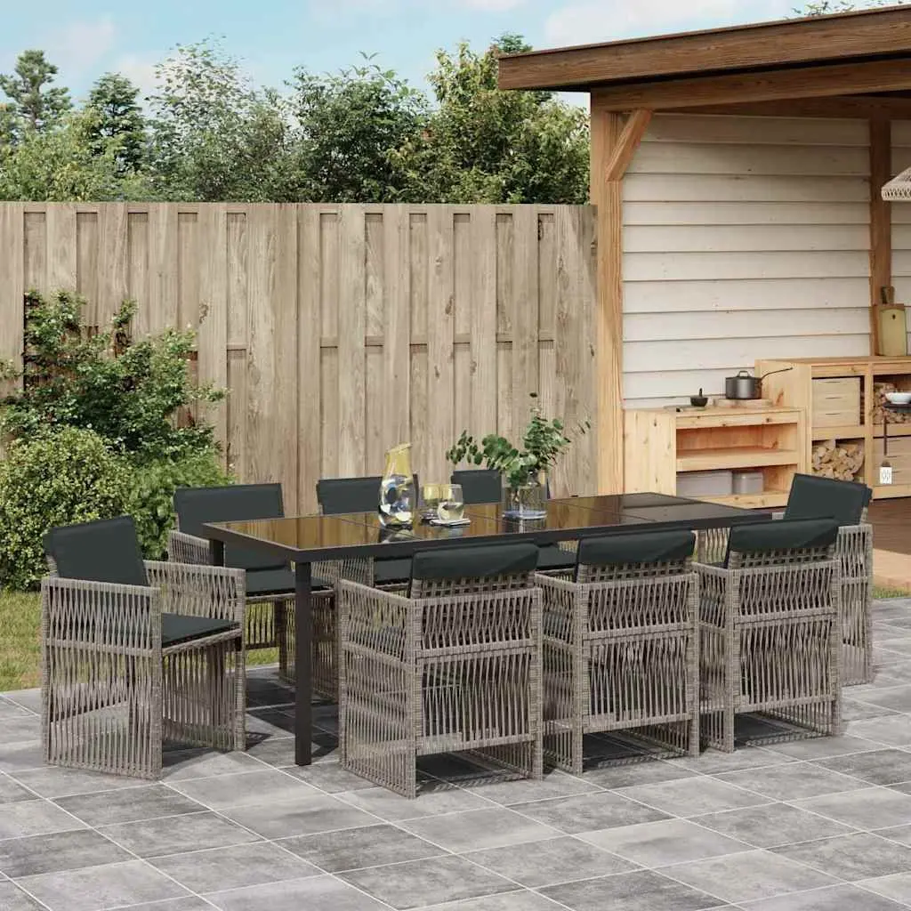 9-Piece Garden Dining Set with Durable Frame