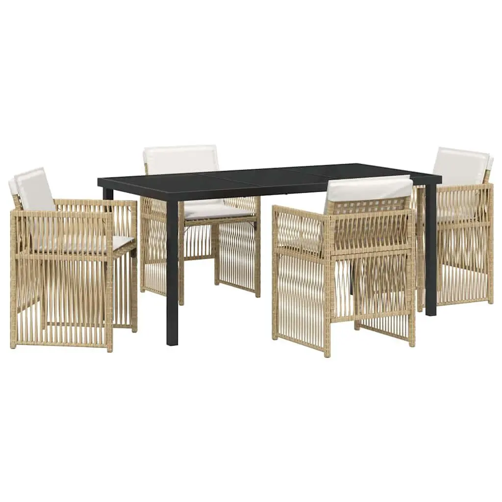 Outdoor Dining Set 5-Piece Steel Frame with Cushions