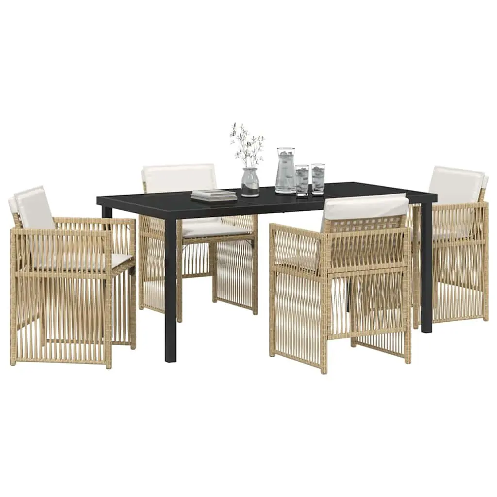 Outdoor Dining Set 5-Piece Steel Frame with Cushions