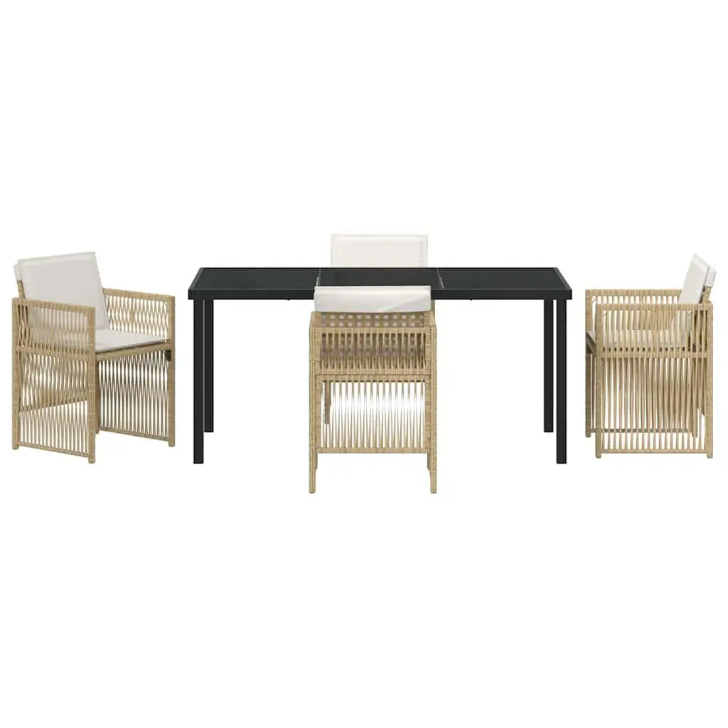 Outdoor Dining Set 5-Piece Steel Frame with Cushions