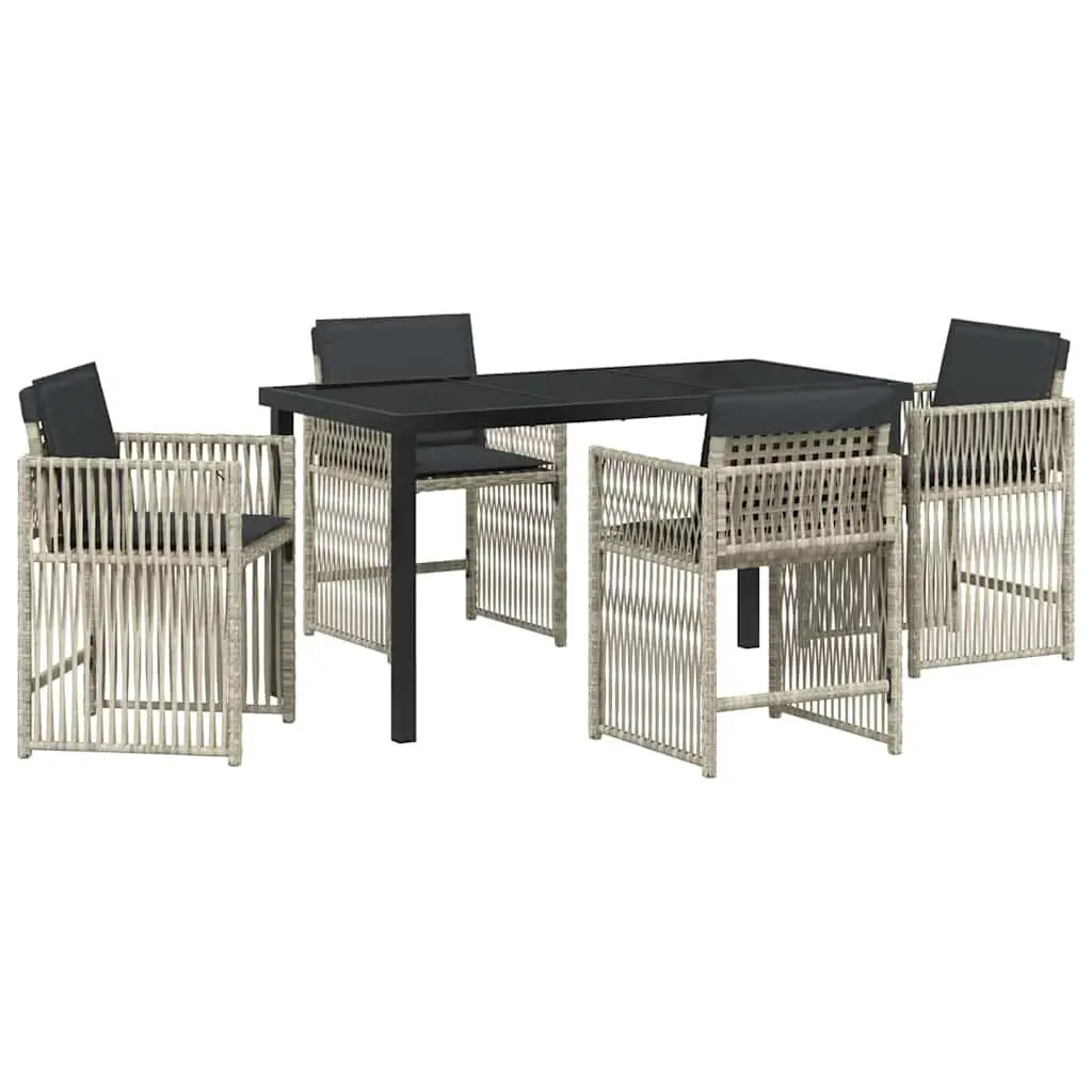 5-Piece Garden Dining Set in Light Grey