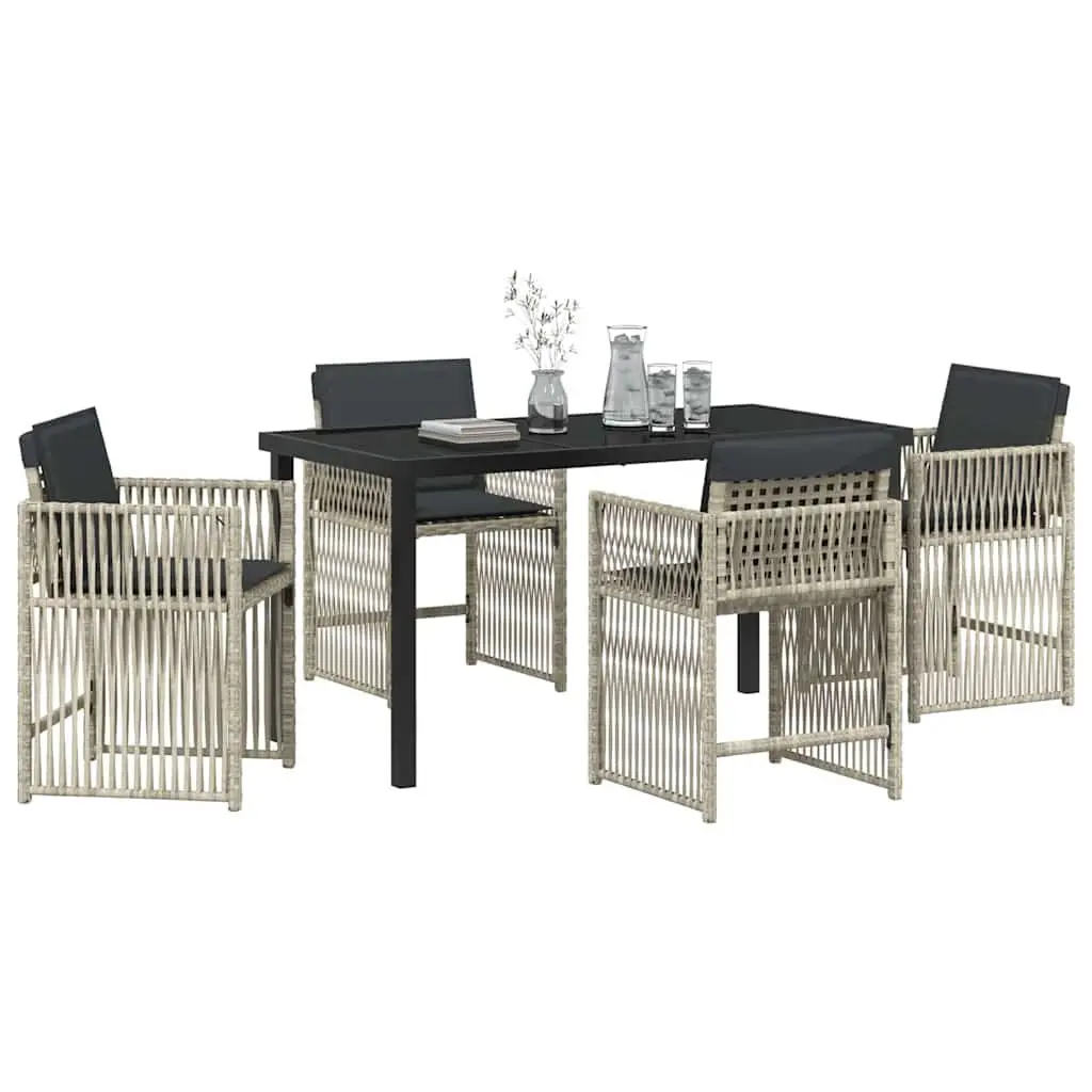 5-Piece Garden Dining Set in Light Grey