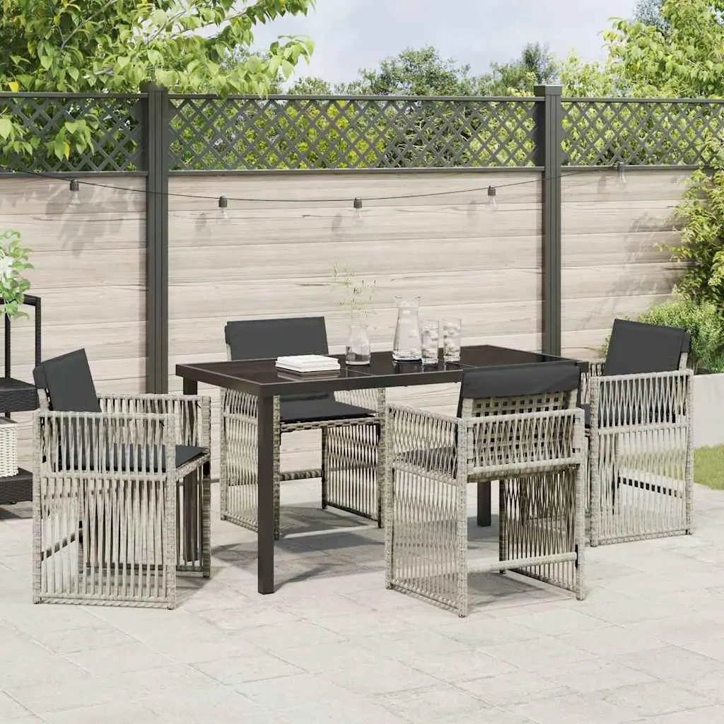 5-Piece Garden Dining Set in Light Grey