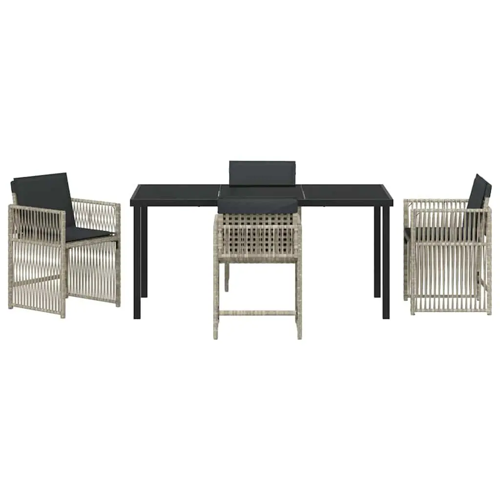 5-Piece Garden Dining Set in Light Grey