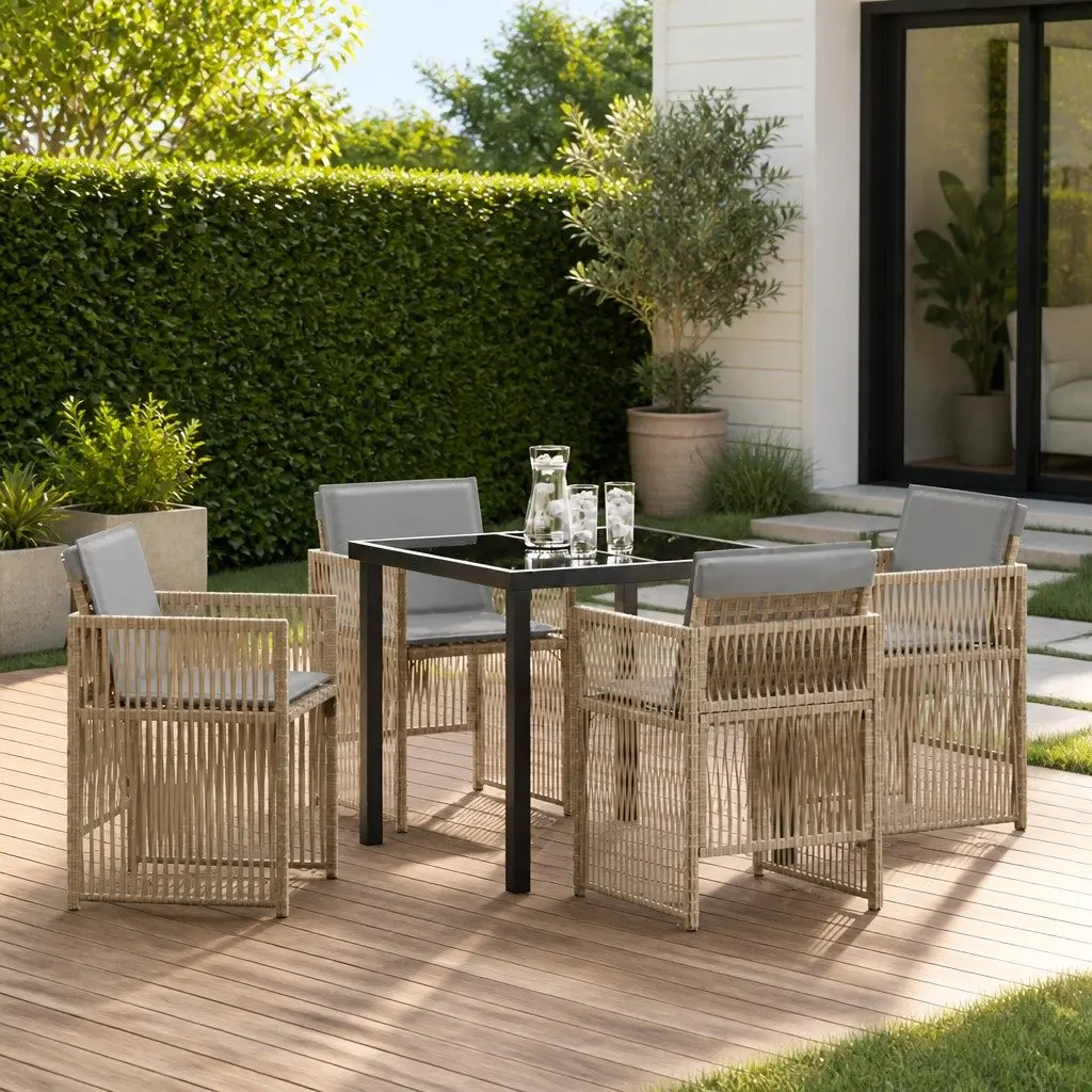 5-Piece Garden Dining Set in Beige