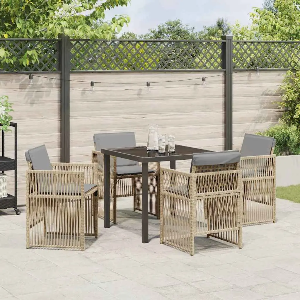 5-Piece Garden Dining Set in Beige