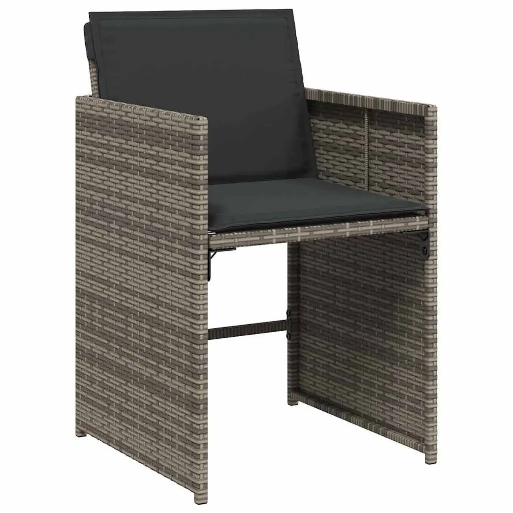 5-Piece Garden Dining Set with Grey Poly Rattan