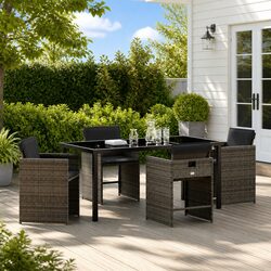 High-Quality 5-Piece Grey Garden Dining Set