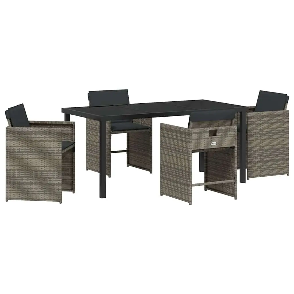 5-Piece Grey Garden Dining Set