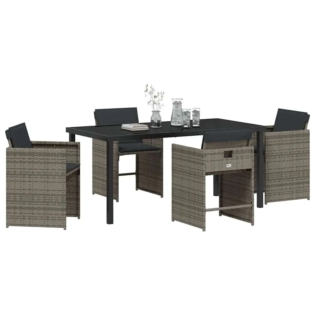5-Piece Grey Garden Dining Set