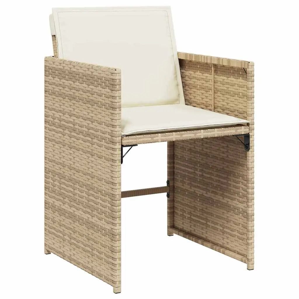 Garden Dining Set Poly Rattan 5 Pieces Outdoor Furniture Beige